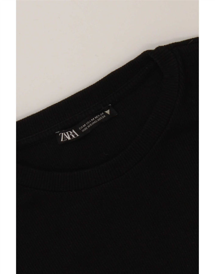 Zara Vestido Jumper Feminino Reino Unido 12 Médio Preto