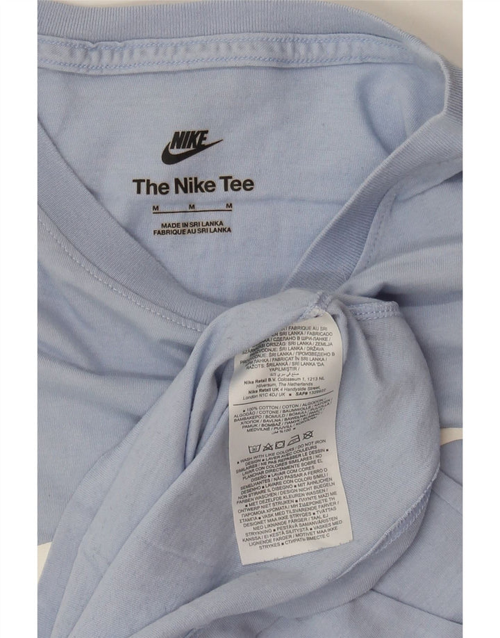Camiseta gráfica masculina NIKE Top médio azul algodão