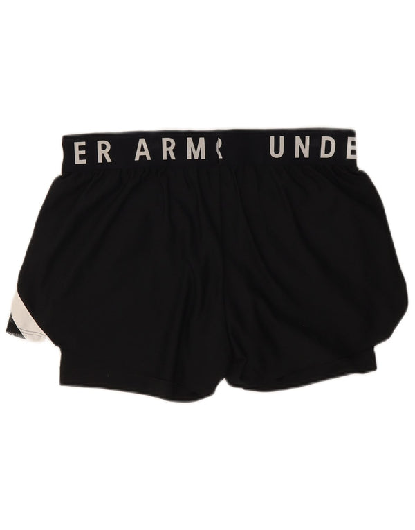 Shorts esportivos gráficos femininos Under Armour UK 14 grande bloco colorido preto