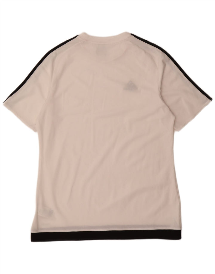 Adidas Mens Climalite Camiseta Top Grande Branco Colorblock Poliéster