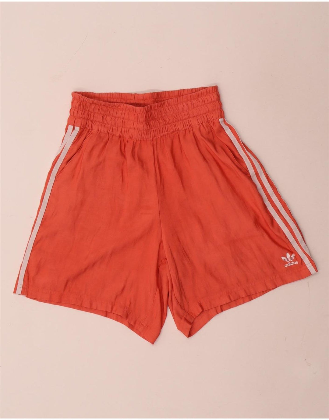 Shorts esportivos femininos Adidas UK 10 pequeno laranja poliéster