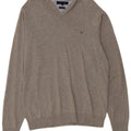 Suéter masculino TOMMY HILFIGER com decote em V 2XL algodão cinza