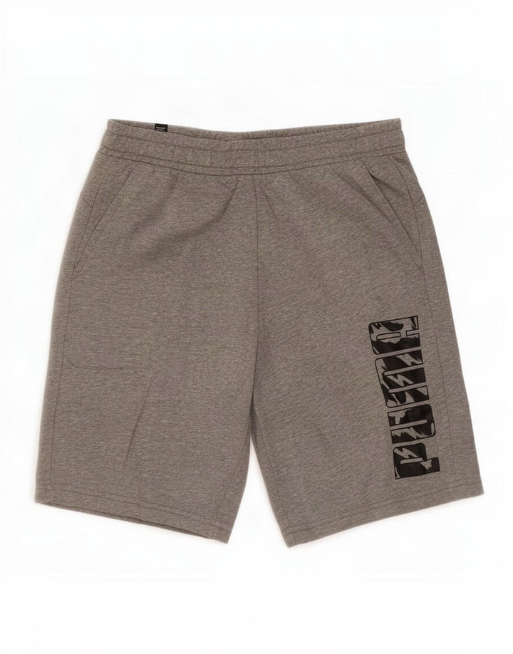 Shorts esportivos masculinos Puma Graphic cinza médio algodão