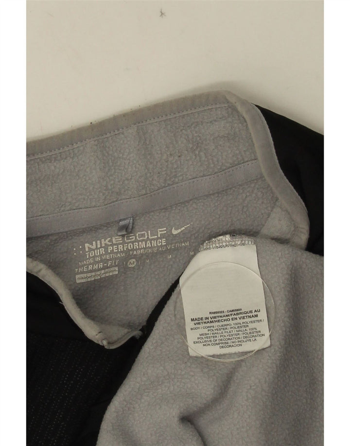 NIKE Mens Therma-Fit Zip Neck Moletom Jumper Médio Preto Poliéster