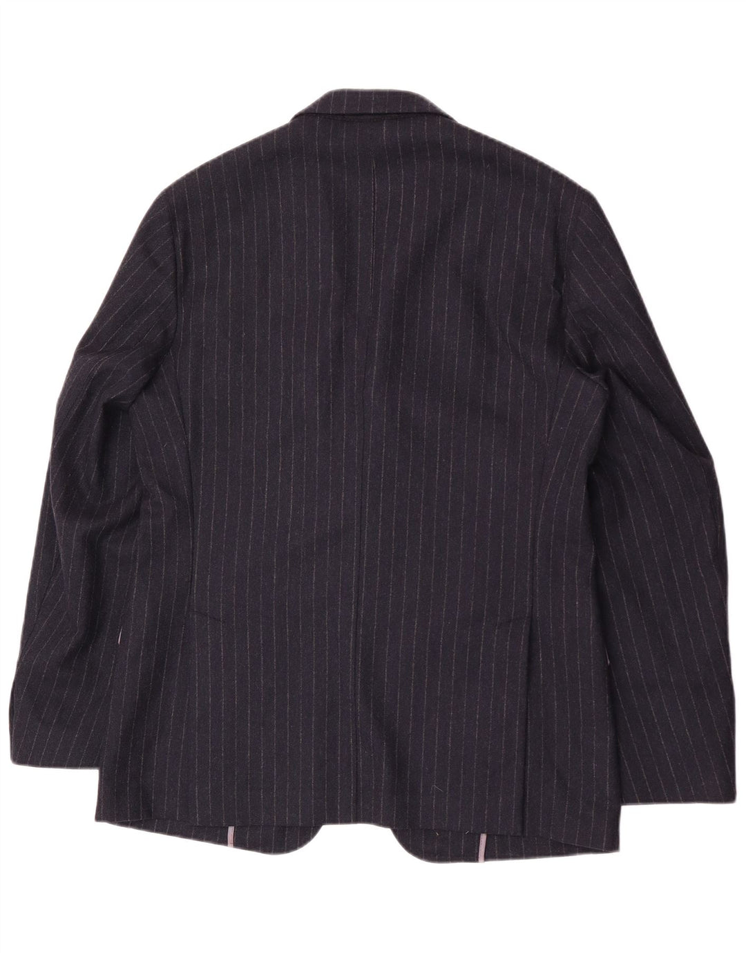 Jaqueta Blazer Masculina Brooksfield com 3 Botões IT 50 Grande Risca Azul Marinho