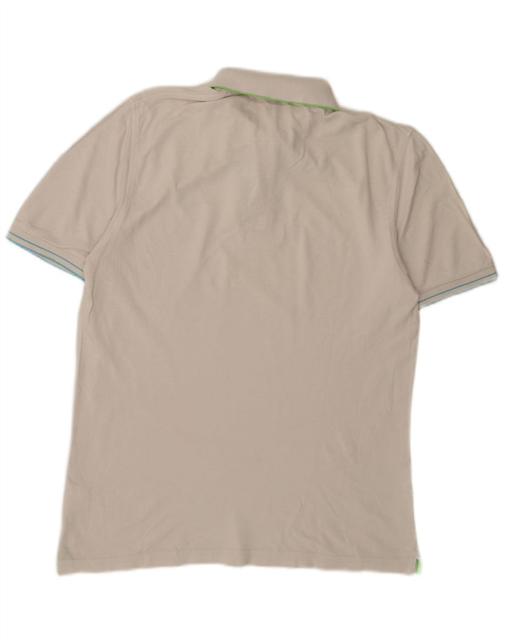 Camisa polo masculina Sun68 pequena de algodão branco