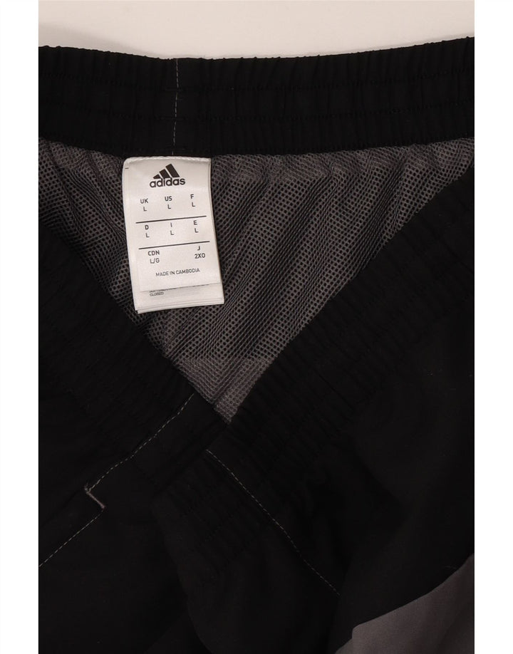 Adidas Mens Sport Shorts Grande Cinza Colorblock Poliéster