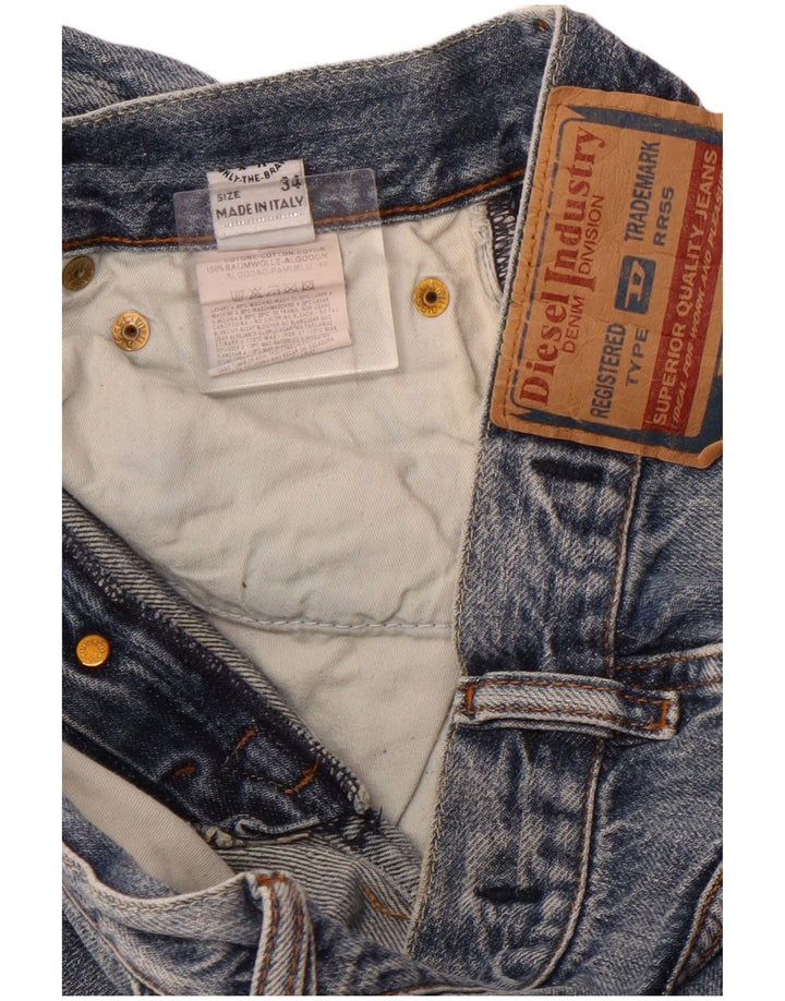 DIESEL Calça jeans reta masculina W34 L31 algodão azul