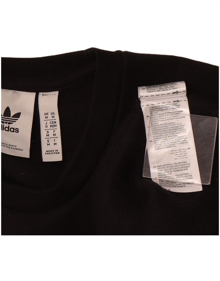 ADIDAS Mens Moletom Jumper Médio Algodão Preto