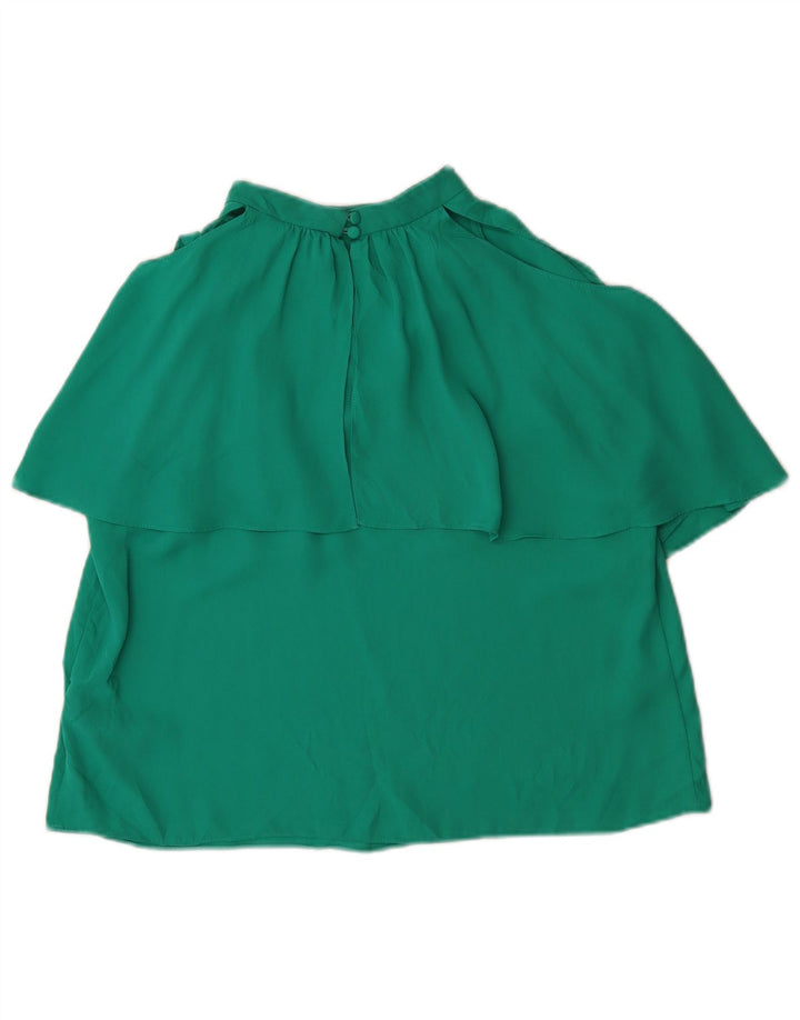 Coast Mulheres Fora Do Ombro Top UK 16 Grande Poliéster Verde