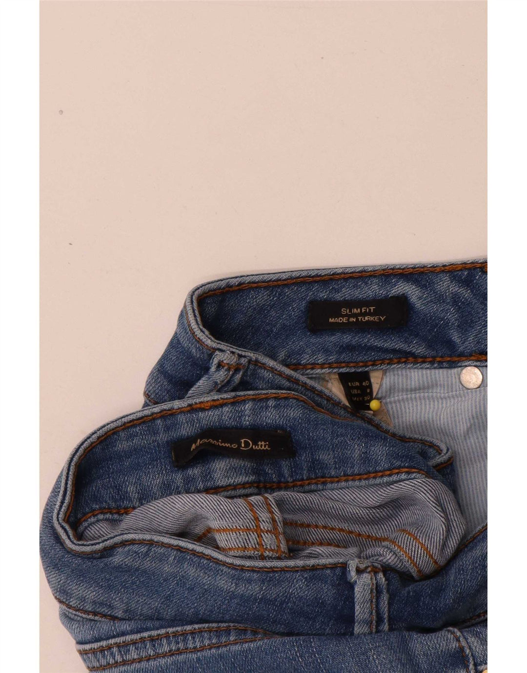 Jeans Slim Feminino Massimo Dutti EU 40 Médio W30 L32 Azul Algodão