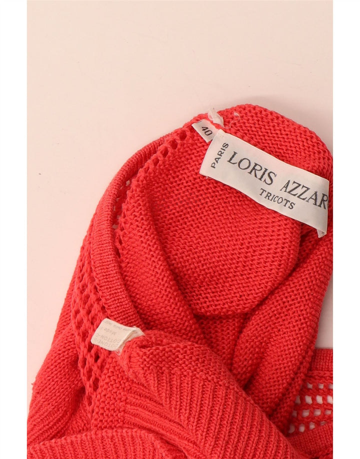 Suéter feminino Loris Azzaro com decote em V EU 40 médio vermelho