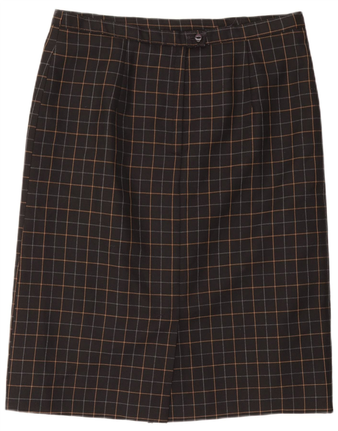 Saia reta feminina VINTAGE W34 grande xadrez preto