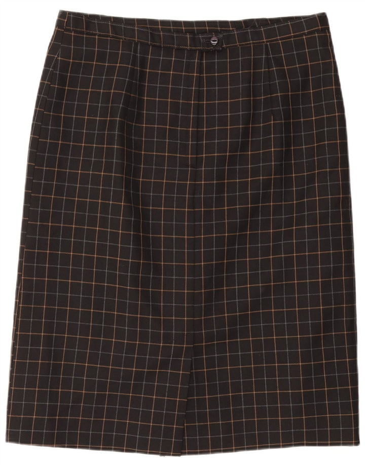 Saia reta feminina VINTAGE W34 grande xadrez preto