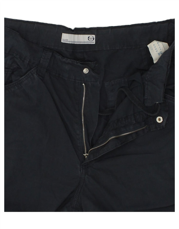 SERGIO TACCHINI Mens Straight Capri Trousers W38 L21 Navy Blue Cotton Vintage Sergio Tacchini and Second-Hand Sergio Tacchini from Messina Hembry 