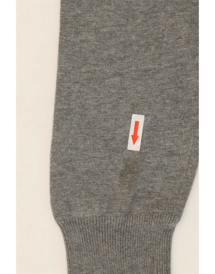 Suéter masculino Puma com gola redonda listrado cinza médio