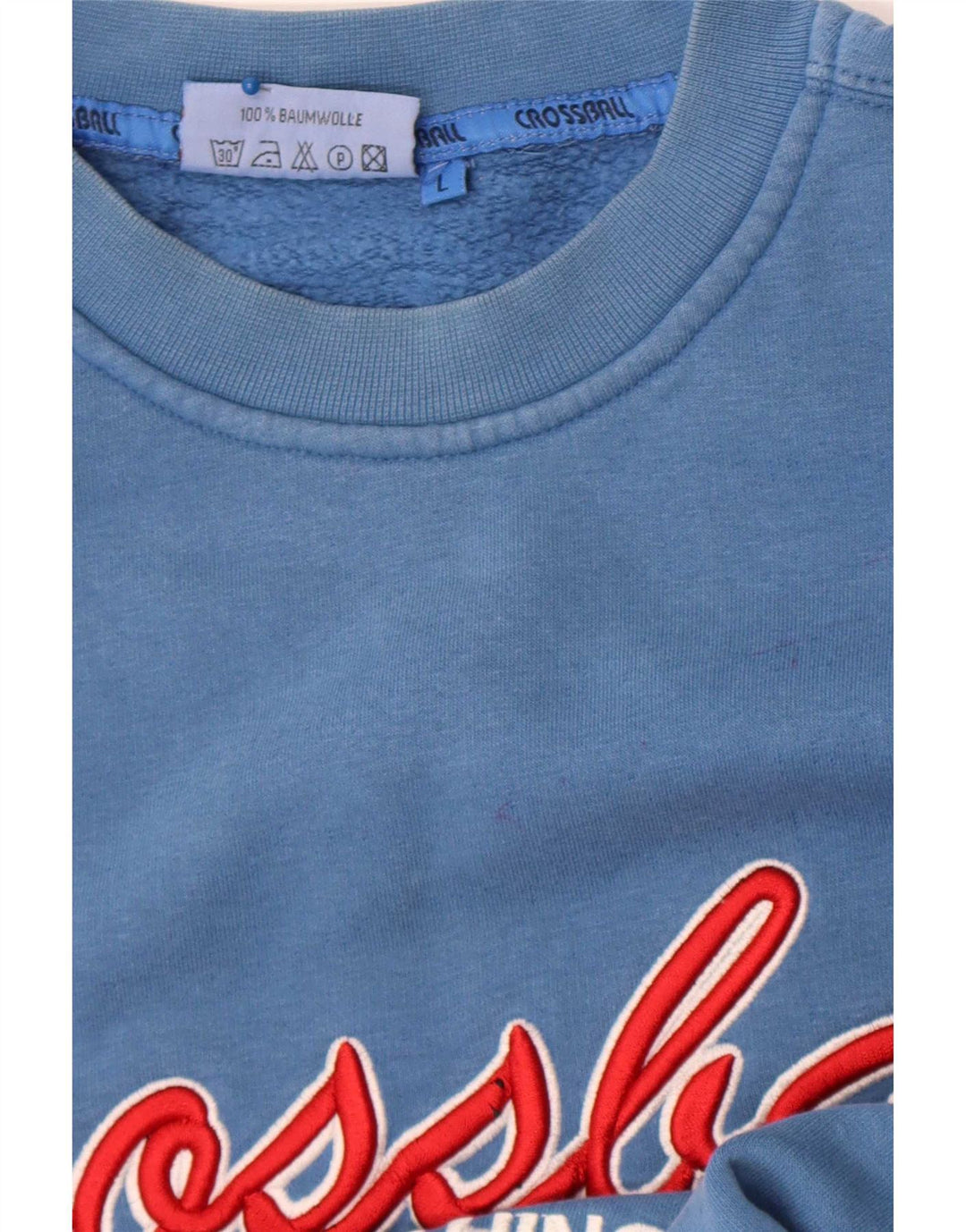 Crossball masculino gráfico regular ajuste moletom jumper grande algodão azul