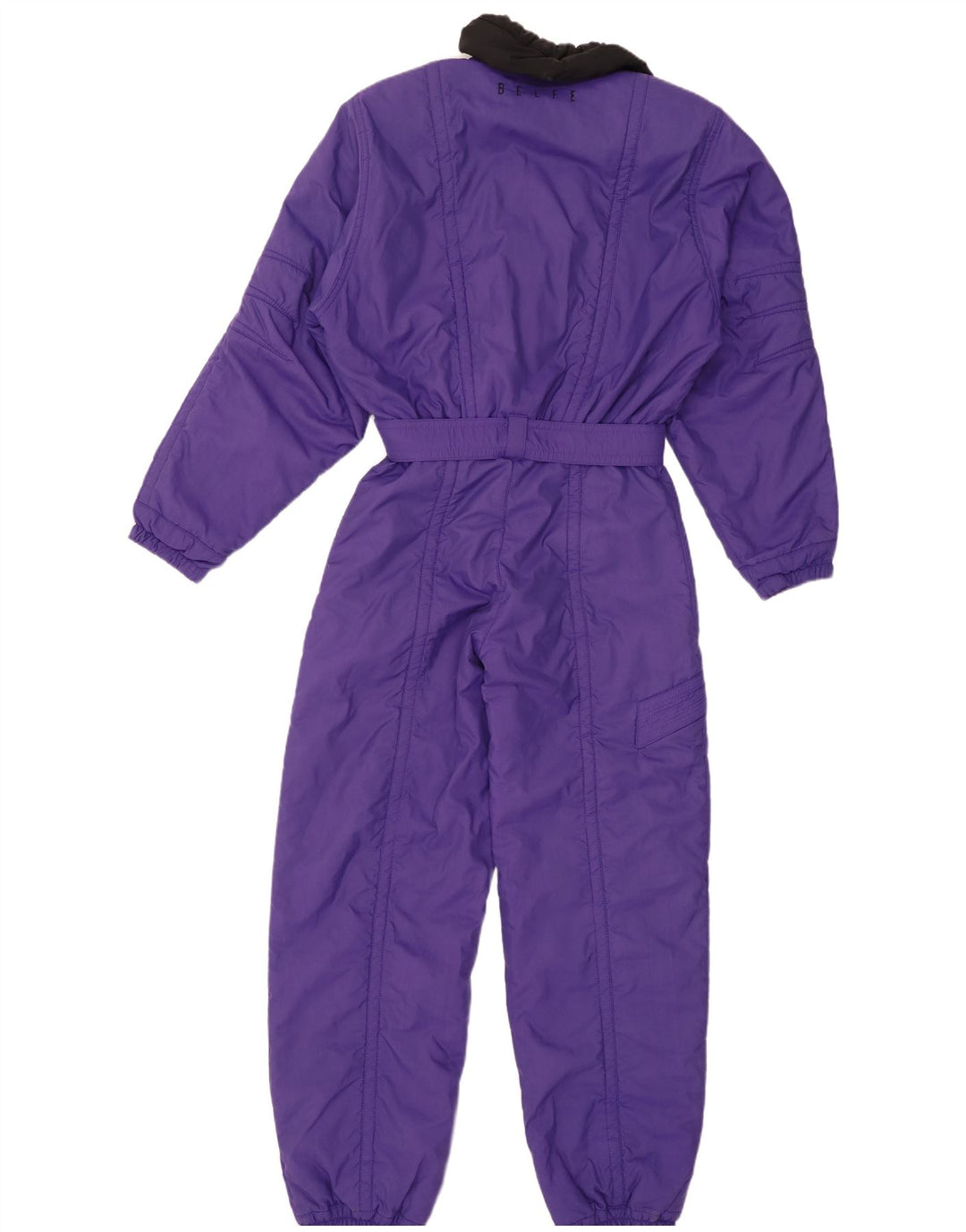 Belfe Macacão de esqui feminino UK 12 médio roxo floral nylon