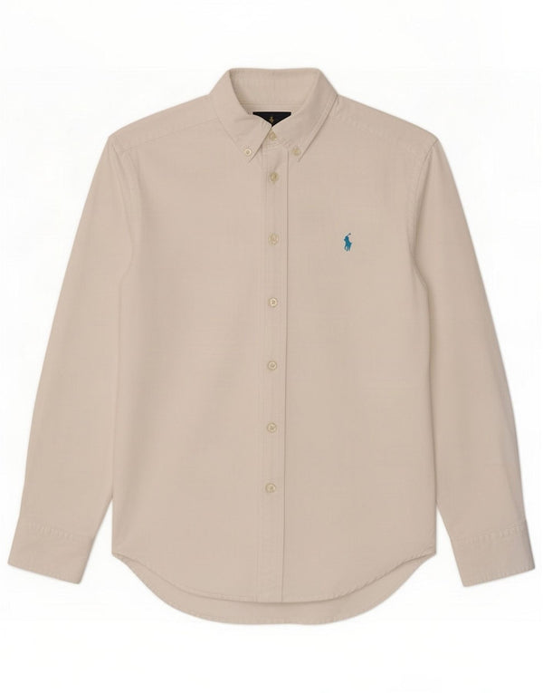 Ralph Lauren Camisa masculina 10-11 anos algodão branco médio