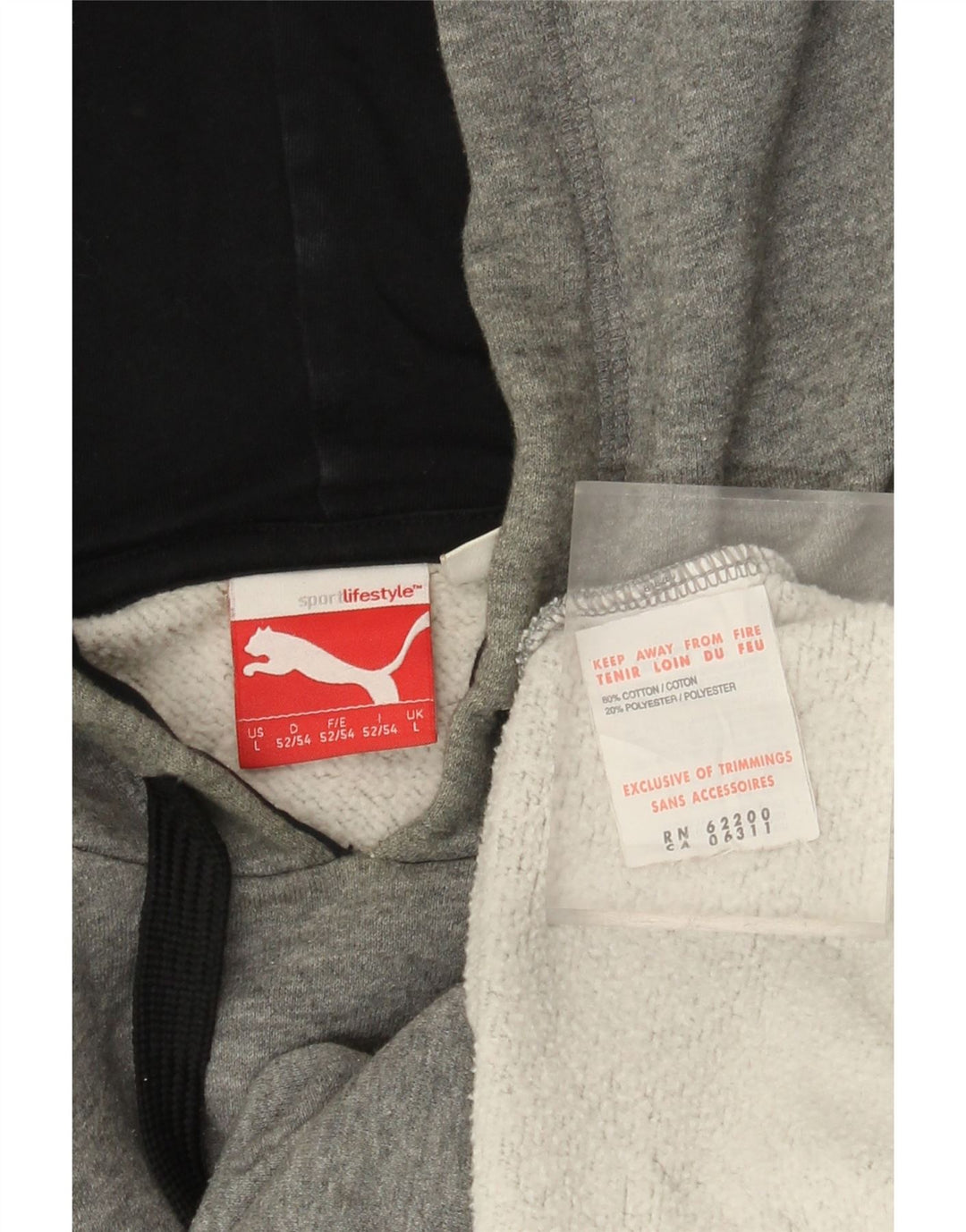 PUMA Mens Graphic Hoodie Jumper Grande Algodão Cinza