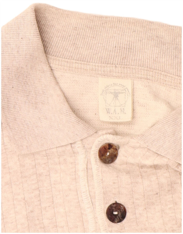 Suéter masculino VINTAGE com gola polo 2XL bege