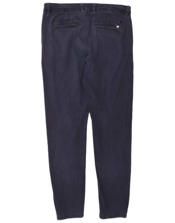 Calça chino masculina Kangol Slim W32 L32 algodão azul marinho