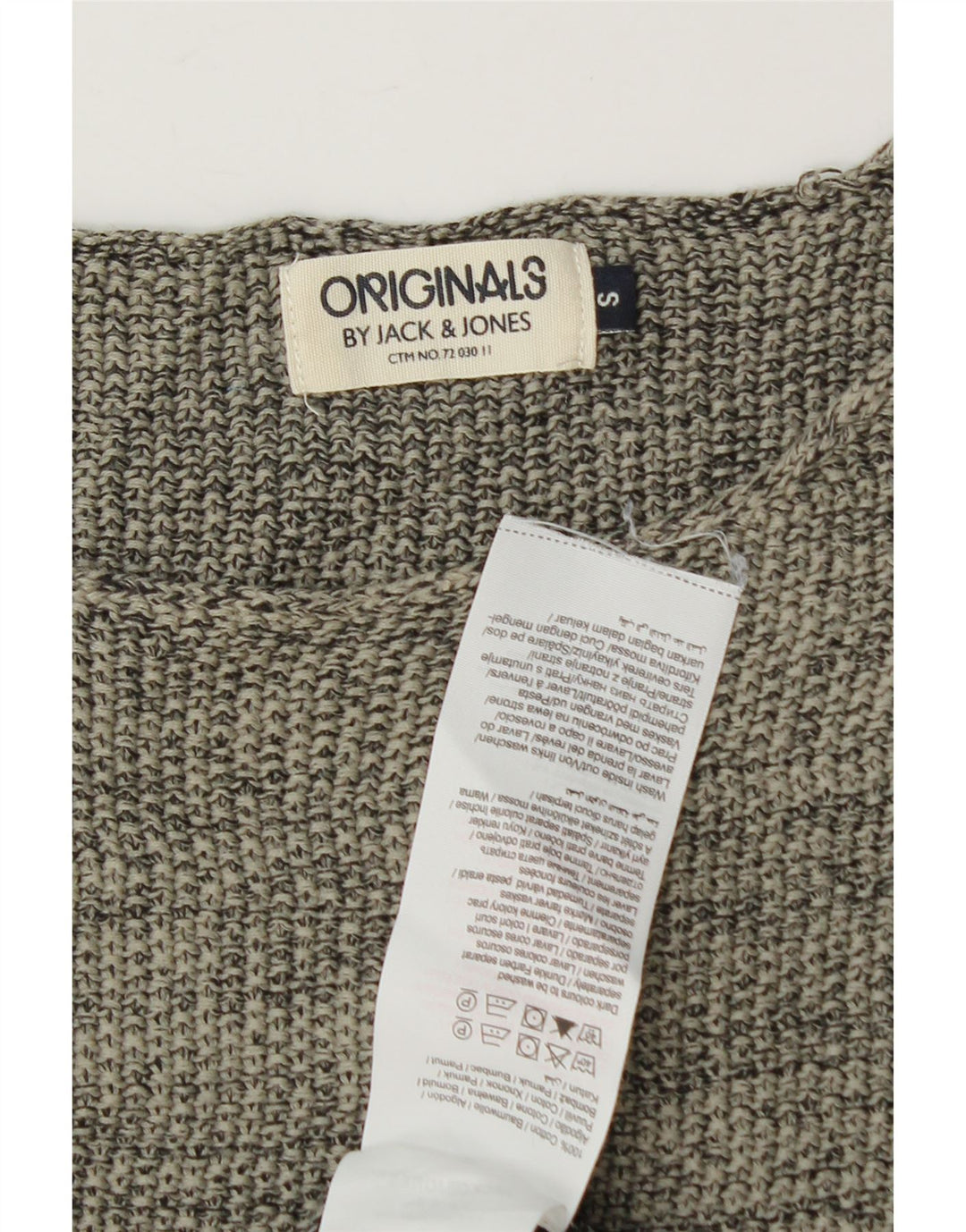 JACK & JONES Mens Boat Neck Jumper Sweater Small Grey Colourblock Cotton Vintage Jack & Jones and Second-Hand Jack & Jones from Messina Hembry 