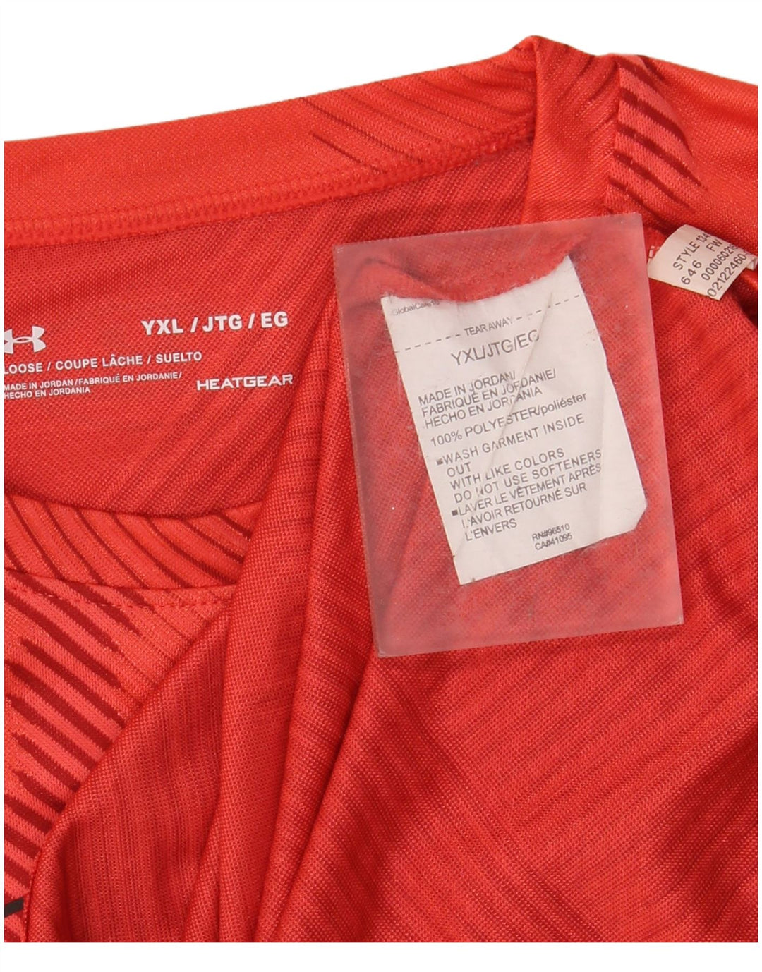 Camiseta gráfica UNDER ARMOUR Boys Heat Gear Top 13-14 anos listrado vermelho