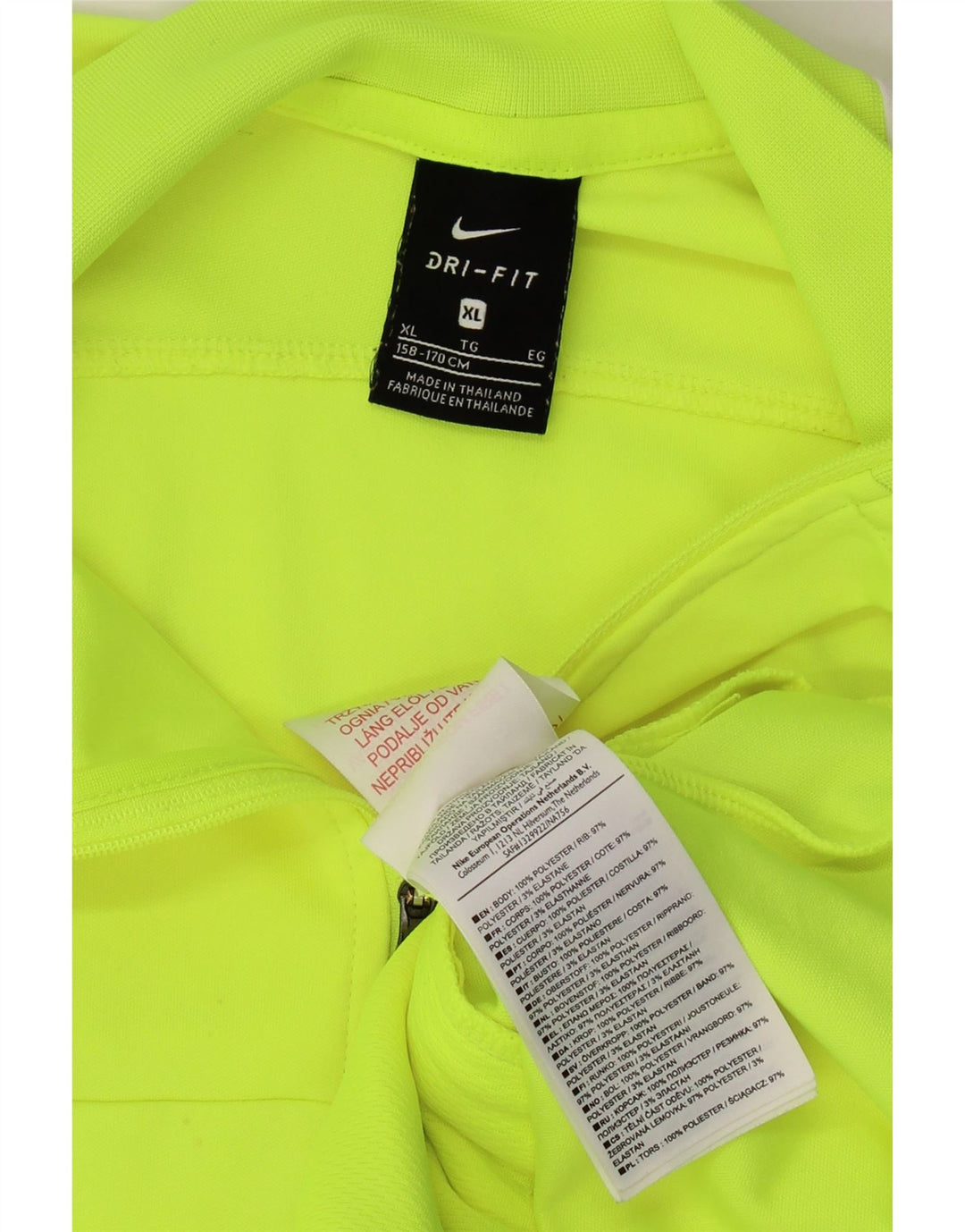 NIKE Meninos Dri Fit Tracksuit Top Jacket 13-14 Anos XL Verde Colourblock