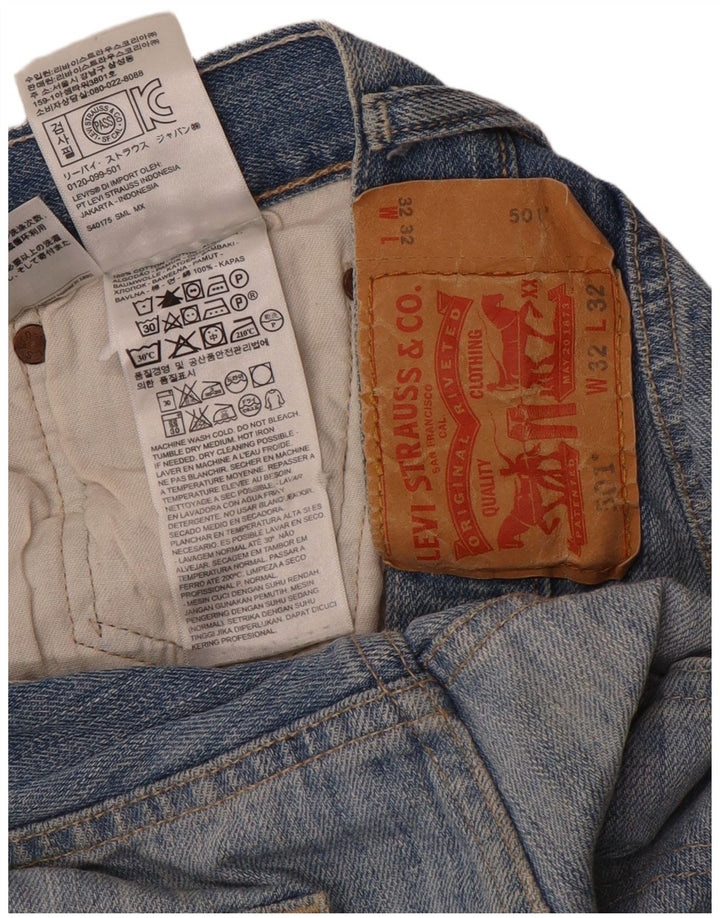 Levi's Masculino 501 Straight Jeans W32 L32 Azul Algodão