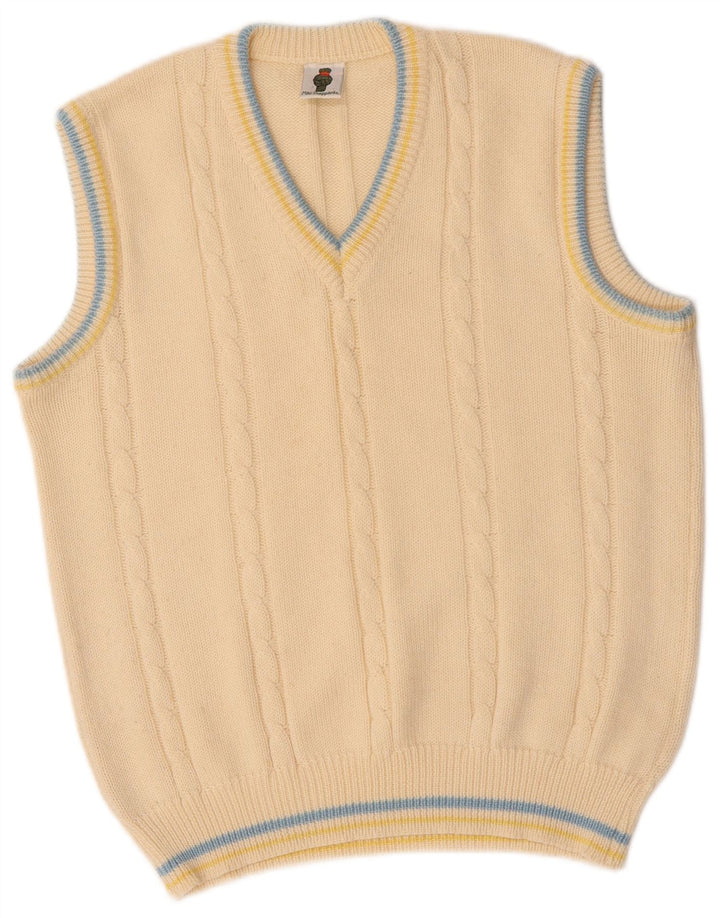 Regata masculina VINTAGE com colete médio off white poliacrílico