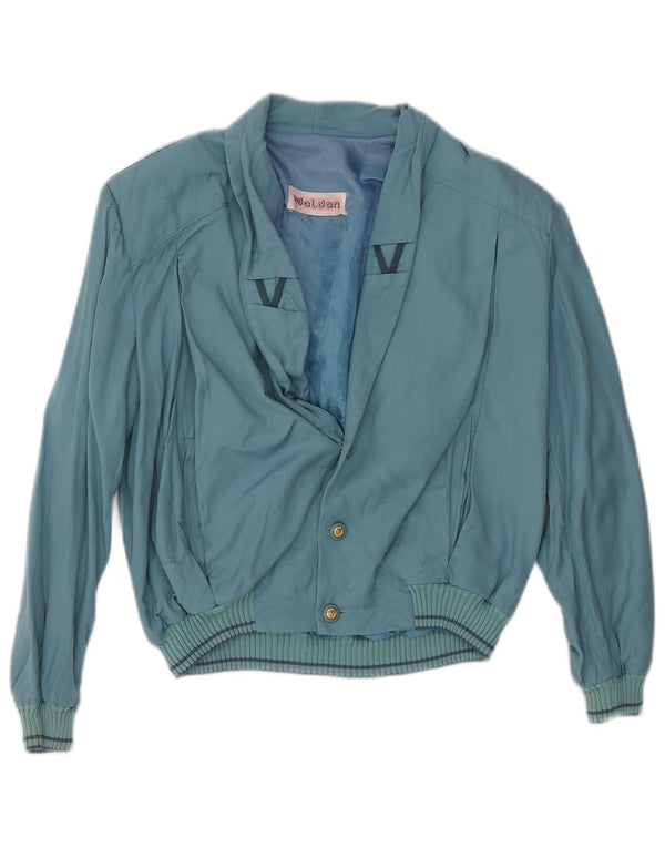 Jaqueta bomber feminina vintage UK 16 grande azul