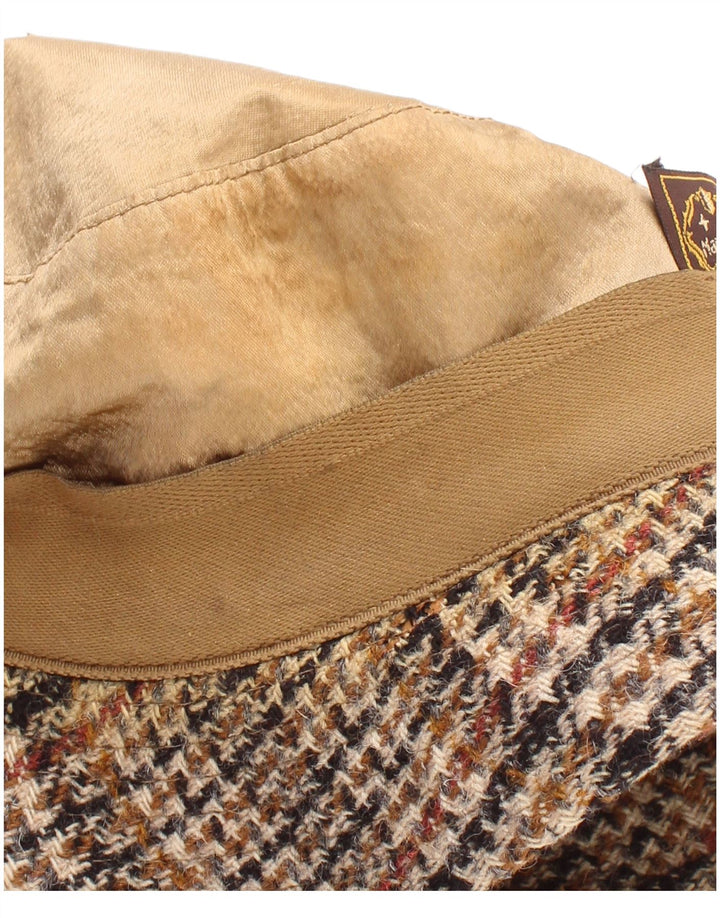 Chapéu balde masculino vintage grande bege Houndstooth clássico