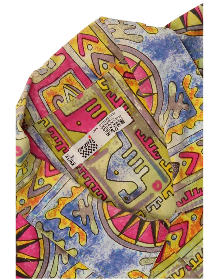 Camisa masculina Avanti com estampa abstrata tamanho 41/42 grande multicolorida