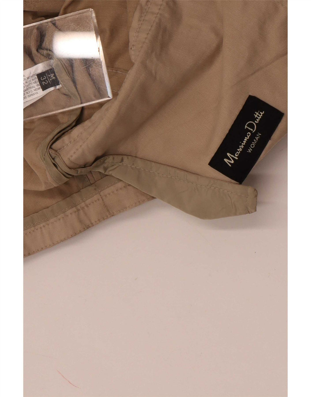 Trench coat feminino curto duplo breasted Massimo Dutti Reino Unido 14 médio bege