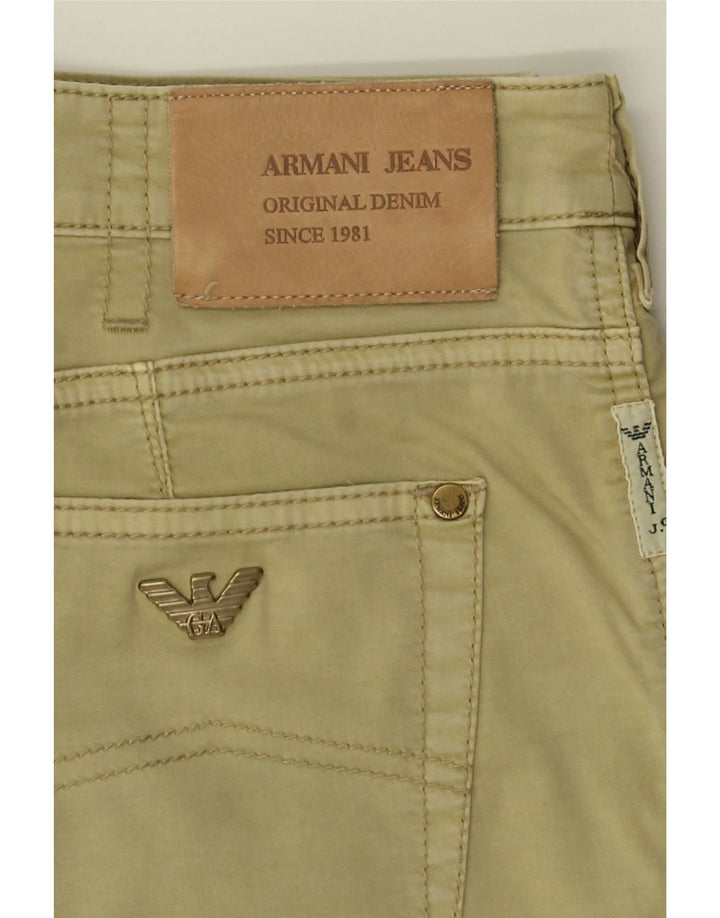 ARMANI JEANS Womens Straight Casual Trousers W29 L28 Green Cotton Vintage Armani Jeans and Second-Hand Armani Jeans from Messina Hembry 