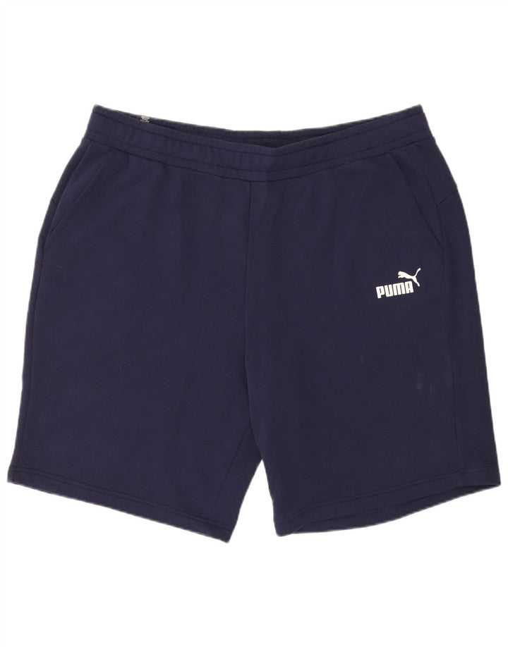 Shorts esportivos masculinos Puma 2XL algodão azul marinho