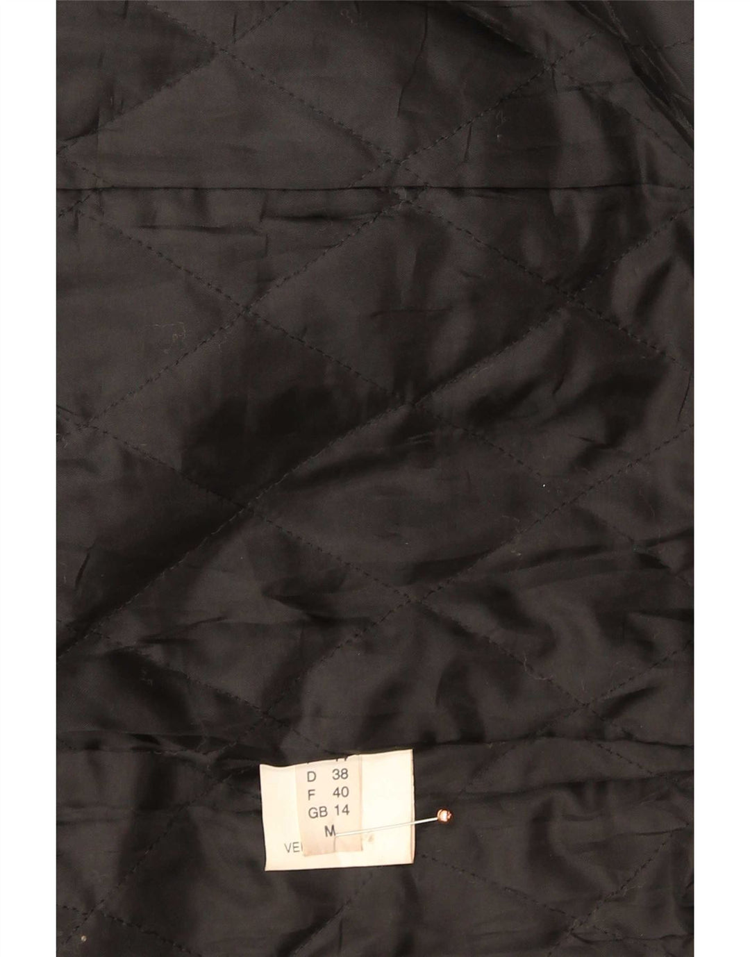 Casaco de couro feminino vintage UK 14 médio preto