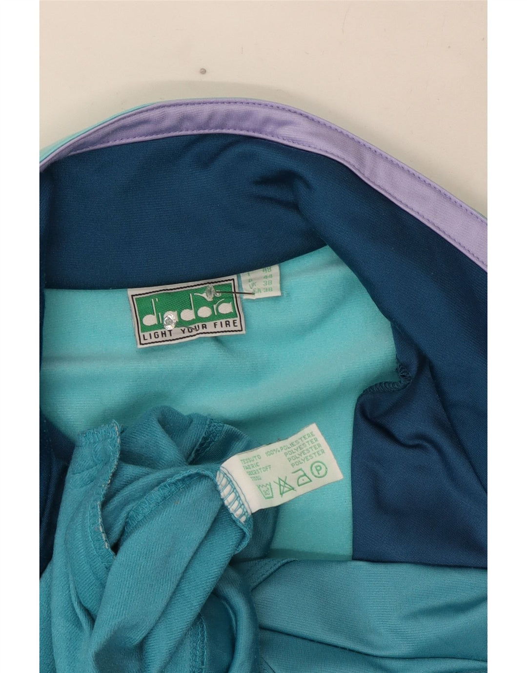 Diadora Mens Graphic Tracksuit Top Jacket UK 38 Médio Verde Geométrico