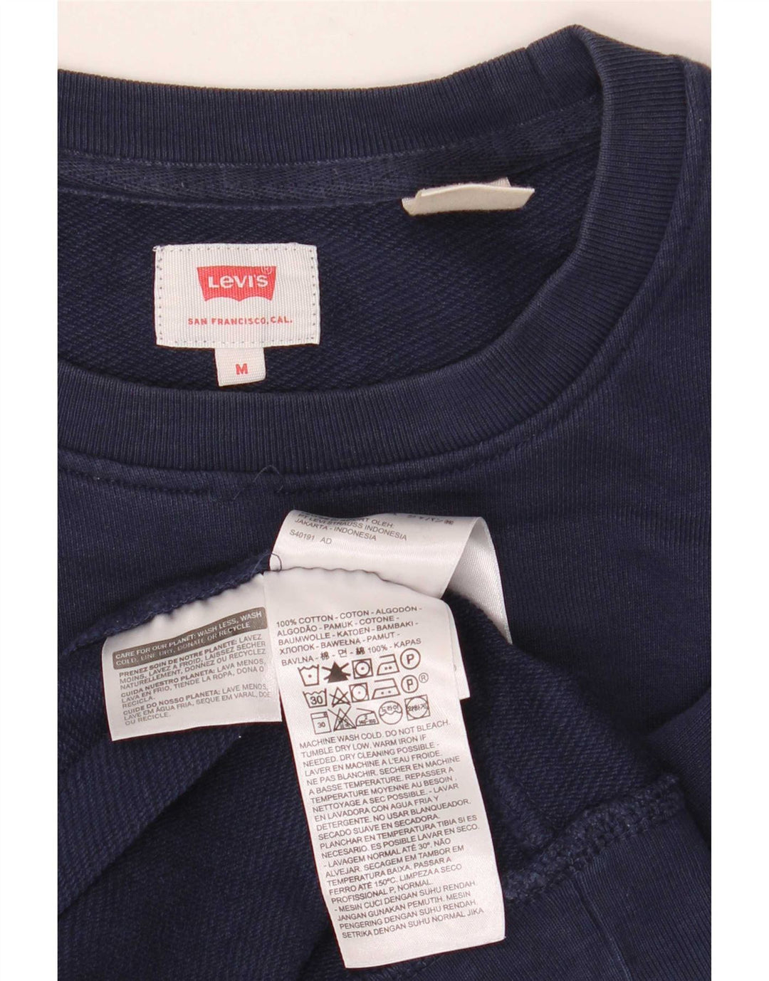 Moletom masculino Levi's Jumper médio azul marinho algodão