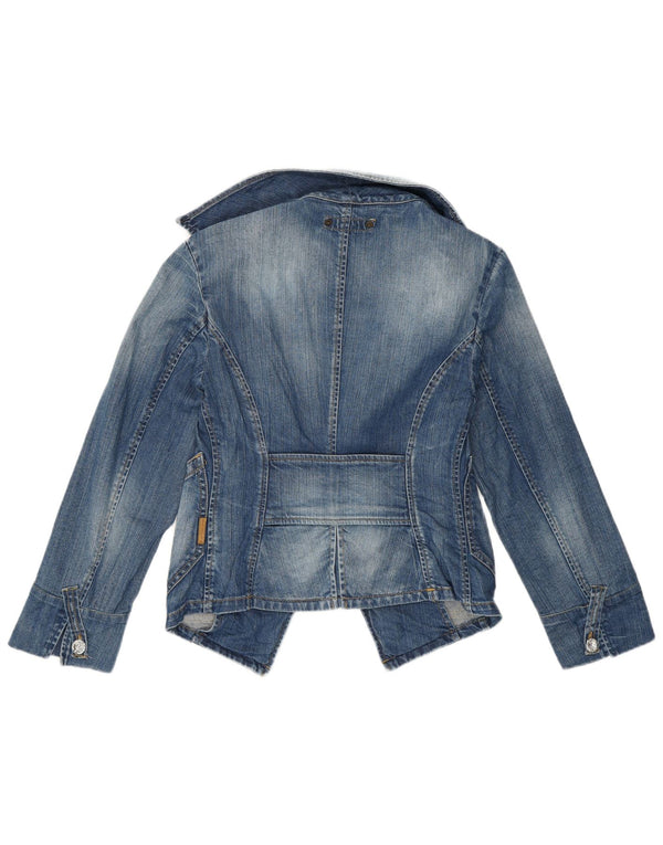 Jaqueta Blazer Feminina Fornarina Crop Denim Reino Unido 8 Pequena Azul