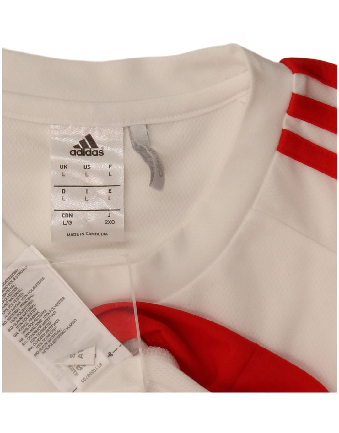 Adidas Mens Climalite Camiseta Top Grande Poliéster Branco