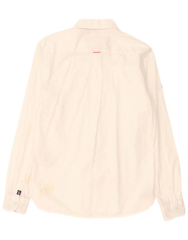 Camisa masculina Superdry pequena algodão branco