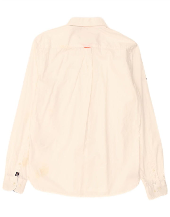 Camisa masculina Superdry pequena algodão branco