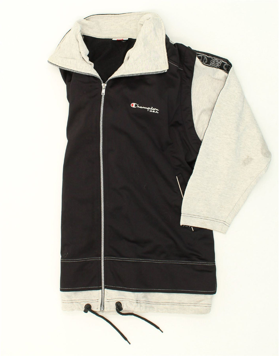 CHAMPION Mens Hooded Tracksuit Top Jacket Large Black Cotton Vintage Champion and Second-Hand Champion from Messina Hembry 
