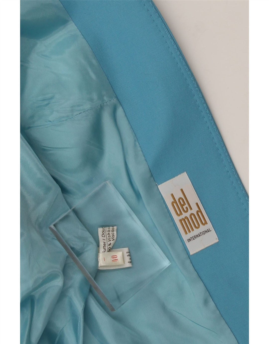DEL MOD Womens Open Blazer Jacket EU 40 Medium Blue Viscose Vintage Del Mod and Second-Hand Del Mod from Messina Hembry 