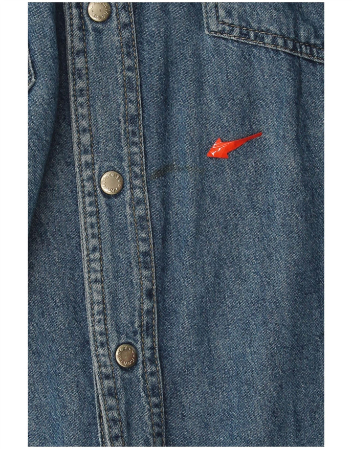 Camisa jeans masculina KANTAROS 2XL algodão azul
