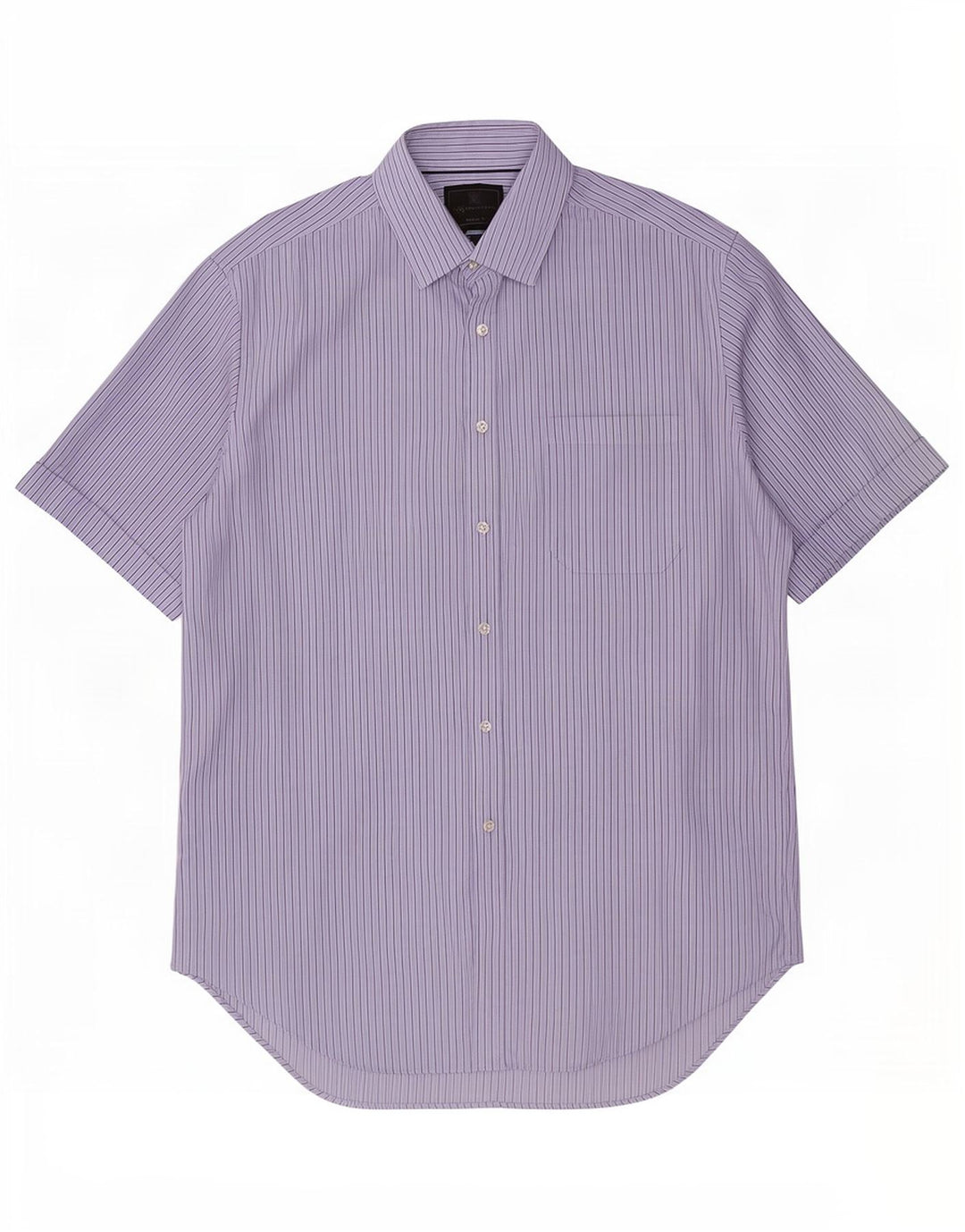 Camisa masculina de manga curta Marks & Spencer tamanho 16 41 grande listra azul