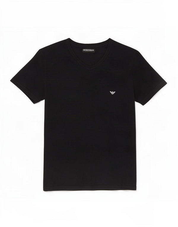 Camiseta gráfica feminina Emporio Armani UK 14 médio preto