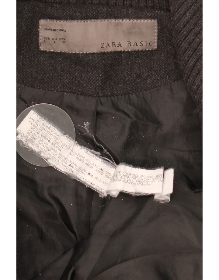 Sobretudo feminino ZARA UK 14 grande lã cinza